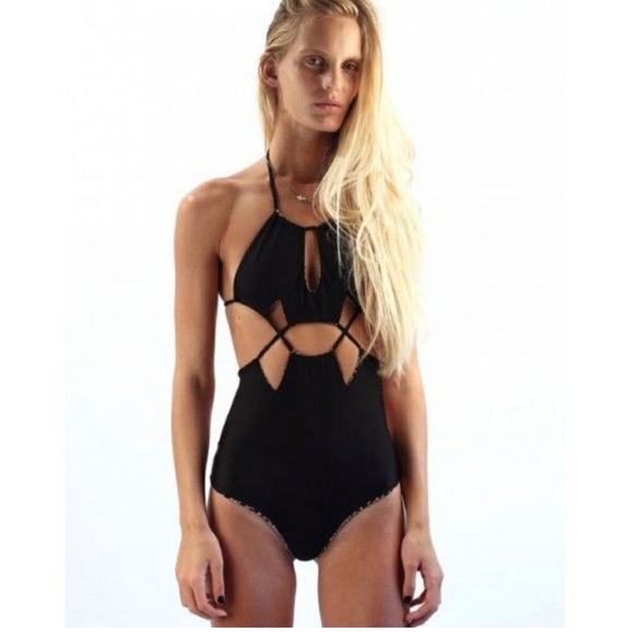 Brand New! ACACIA (OG) Brooklyn One Piece. Size S. Black with reversible snake - Picture 1 of 6